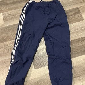 Adidas Navy Track Pants with White Stripes